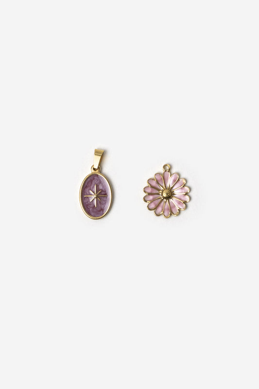Pendente Medalha & Flor